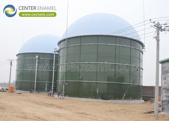 ถังเก็บน้ํามันชีวไกสต์ (biogas storage tanks) ที่ทําจากกระจกหลอมเป็นเหล็ก (GFS)