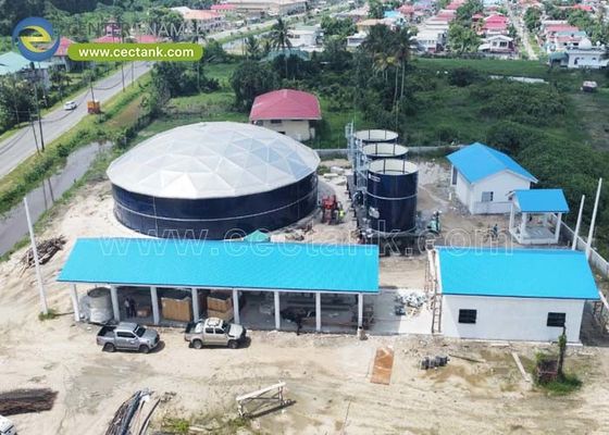 โครงสร้างที่รองรับตนเอง หลังคาโครงกุมอลูมิเนียมสเปนใส สําหรับถังเก็บน้ํามันแพร่ของกาบอน