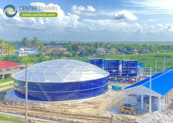 50ถังเก็บน้ําปรับแก้วขนาด 1000 m3 พร้อมหลังคาโกลมอลูมิเนียม